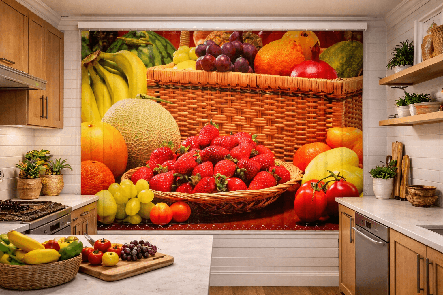 Modern Kitchen Blinds - Kitchen custom printed vertical blinds